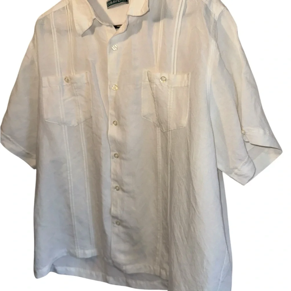 Cubavera Short Sleeve Shirt Mens Sz XL Cream, Beach Wedding, Vacation, Cruise​ - Picture 2 of 6